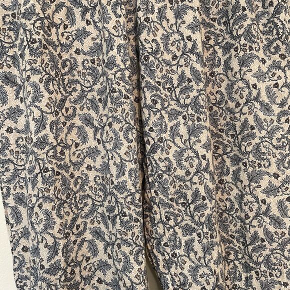 Rojada Womens Perfect Palazzo Pants M blue Floral Botanical Made In Egypt Baggy - Picture 3 of 5